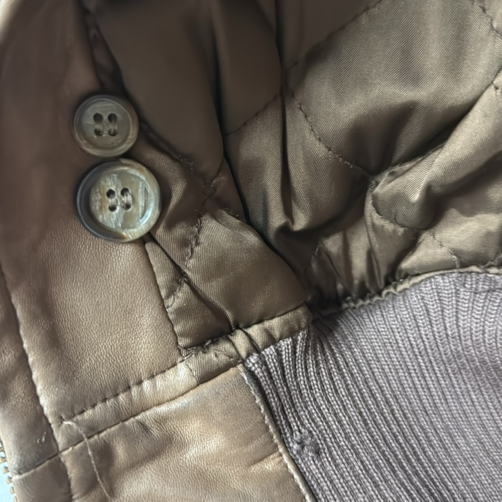 Vintage Abercrombie & Fitch Bomber Jacket - Brown Leather - Size L - Picture 14 of 16